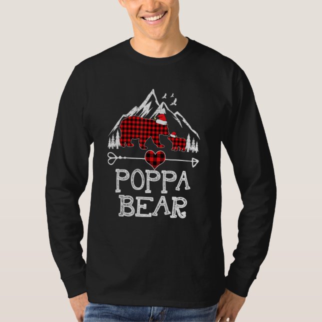 Camiseta Red Plaid Poppa Oso Coincidiendo Con La Familia Pa (Anverso)