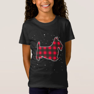 Camiseta Red Plaid Scottie Navidades coincidentes con la fa