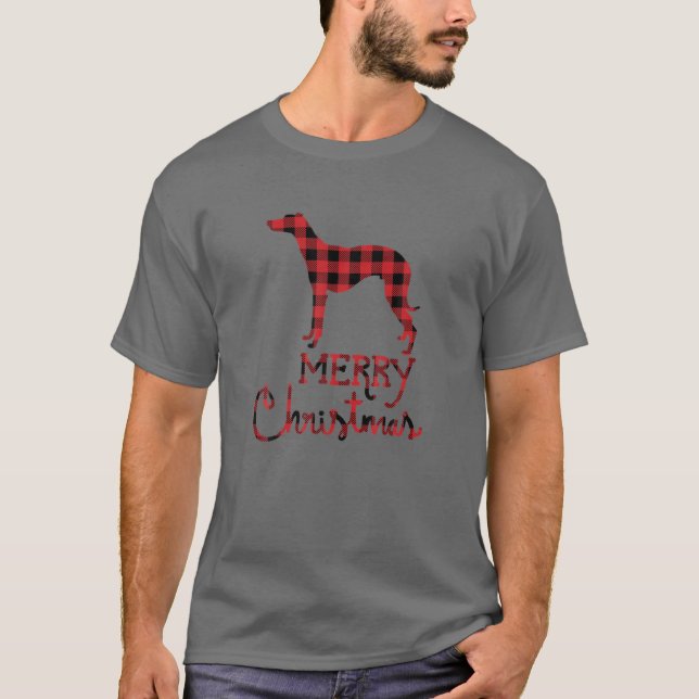 Camiseta Red Plaid Whippet Dog Lover Christmas Matching Fam (Anverso)