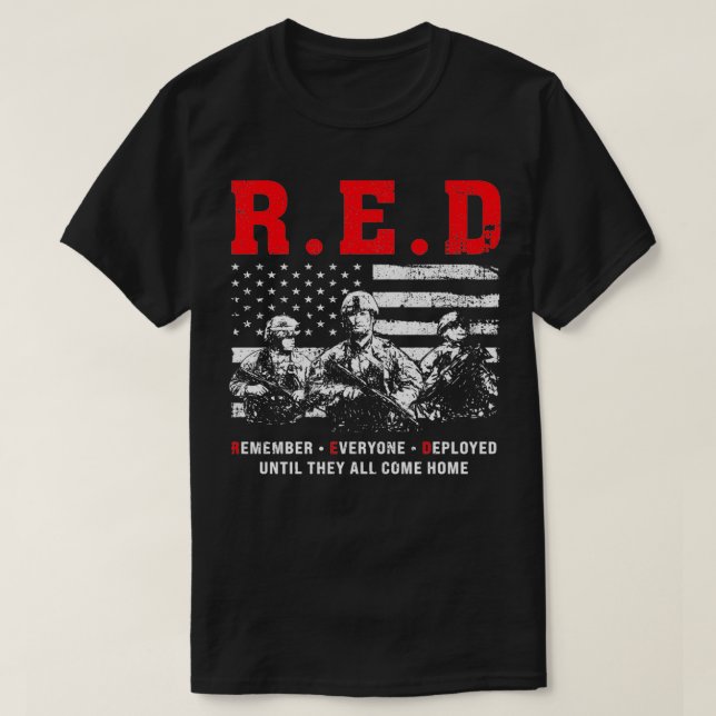Camiseta RED Remember Everyone Deployed Red Friday American (Diseño del anverso)