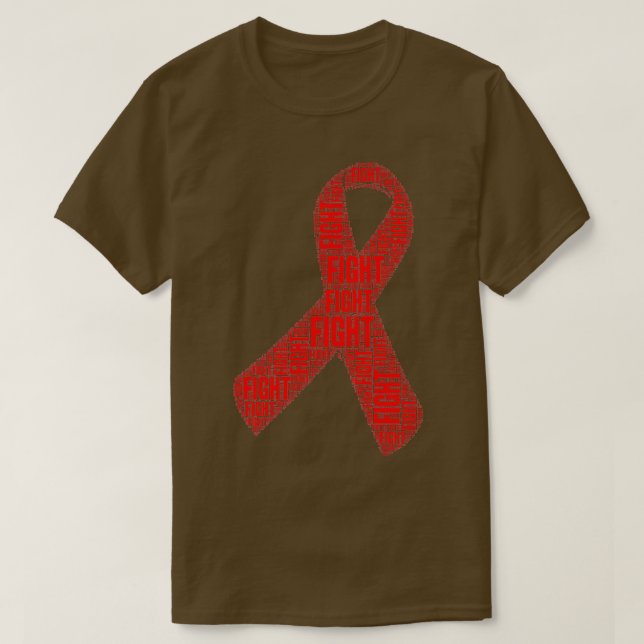 Camiseta Red Ribbon Fight HIV AIDS Awareness Premium  (Diseño del anverso)