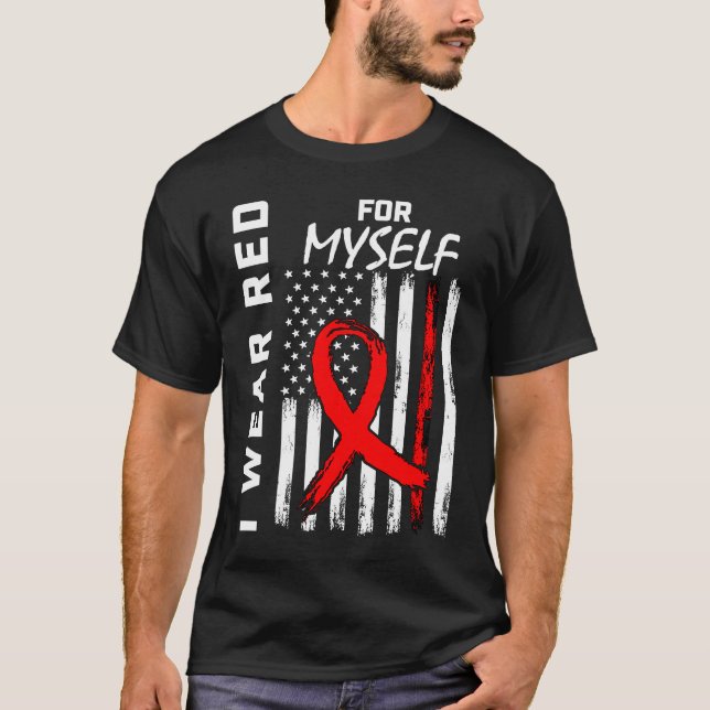 Camiseta Red Ribbon Myself Me Heart Disease Awareness Ameri (Anverso)