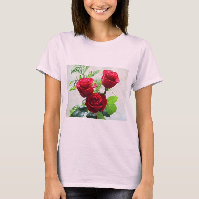 Camiseta Red Rose Bloom (Anverso)
