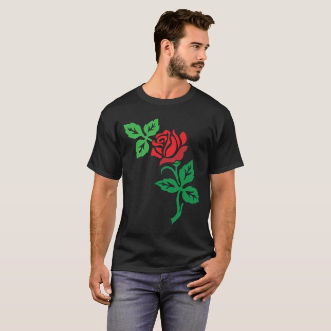 Camiseta Red Rose Flower Design – Classic Floral Beauty (Anverso completo)