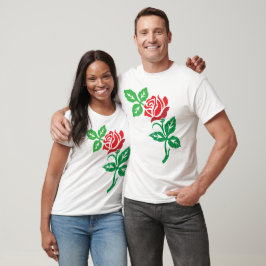 Camiseta Red Rose Flower Design – Classic Floral Beauty