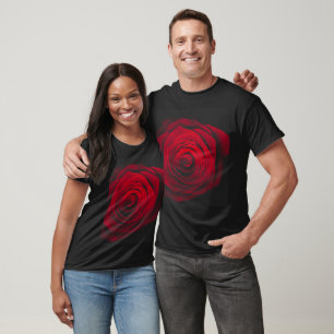 Camiseta Red rose on black background vintage effect T-Shir