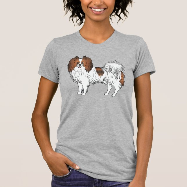 Camiseta Red Sable Phalène Cute Cartoon Dog Ilustracion (Anverso)