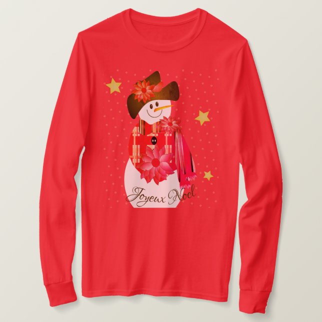Camiseta Red Snowman Cute (Anverso del diseño)