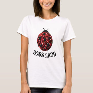 Camiseta Red sparkly Ladybug BOSS LADY Personalize