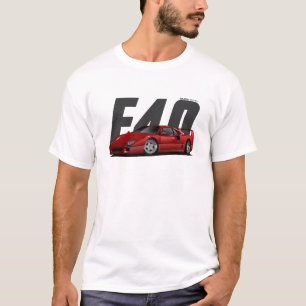 Camiseta Red Sports Super Car Retro F40 F-40