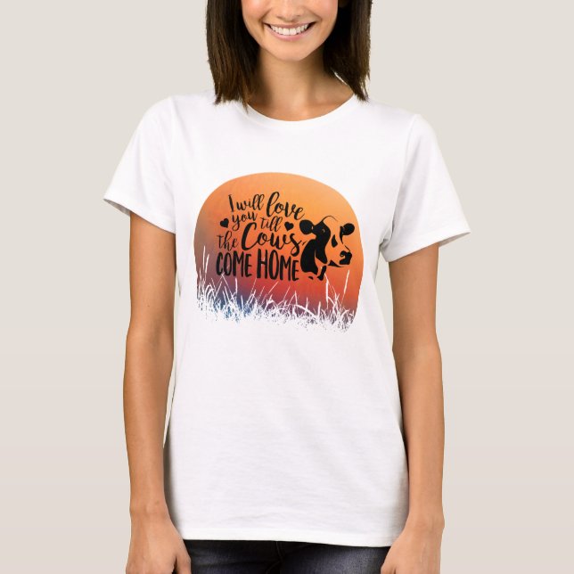 Camiseta Red Sunset Te Ama Hasta Que Las Vacas Regresen A C (Anverso)