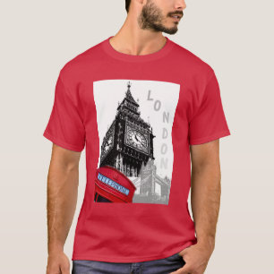 Camiseta Red Telephone Box London Big Ben Clock Tower