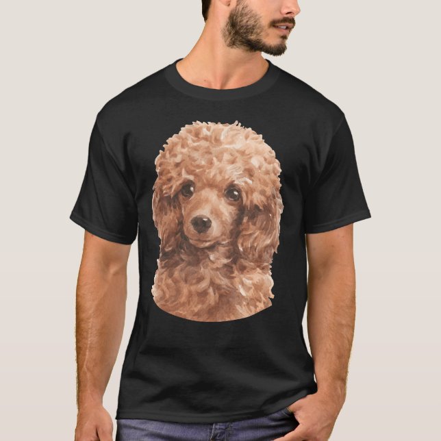 Camiseta Red Toy Poodle Watercolor Art (Anverso)
