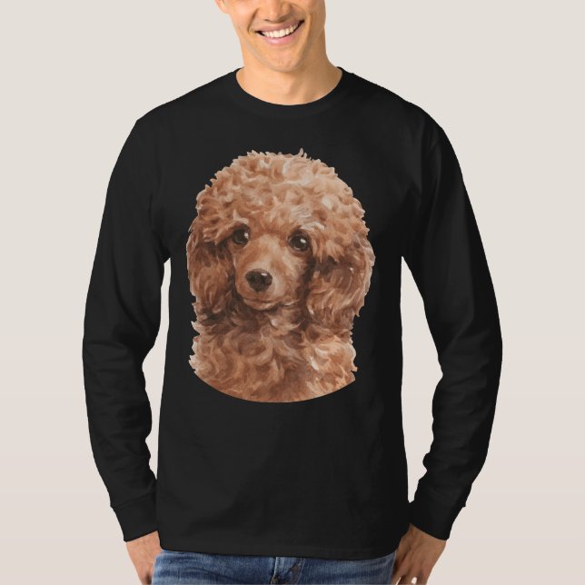 Camiseta Red Toy Poodle Watercolor Art (Anverso)
