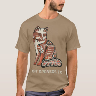 Camiseta Red Tribal Fox Aransas Nativo American Artwork Sty