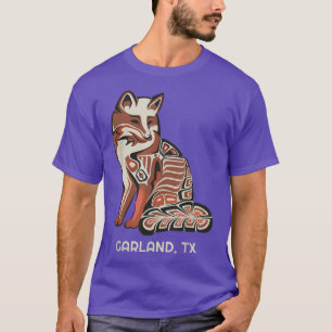 Camiseta Red Tribal Fox Garland Nativo American Artwork Sty