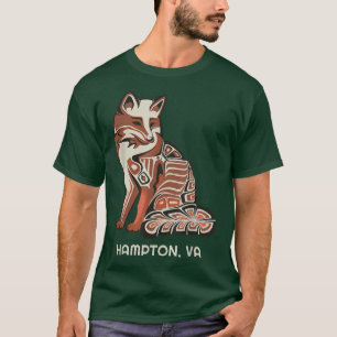 Camiseta Red Tribal Fox Hampton Native American Artwork Sty