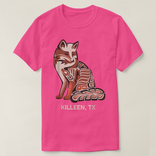Camiseta Red Tribal Fox Killeen Native American Artwork Sty (Diseño del anverso)