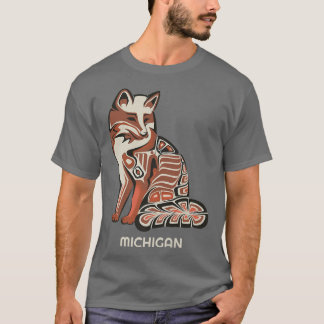Camiseta Red Tribal Fox Michigan Native American Artwork St