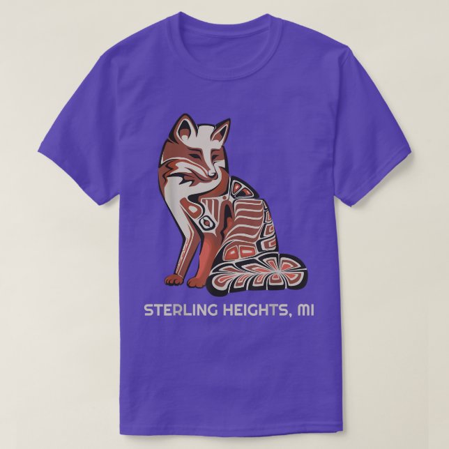 Camiseta Red Tribal Fox Sterling Heights Nativa Ar (Diseño del anverso)