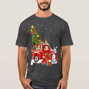 Camiseta Red Truck Merry Christmas Tree Guinea pig Christma