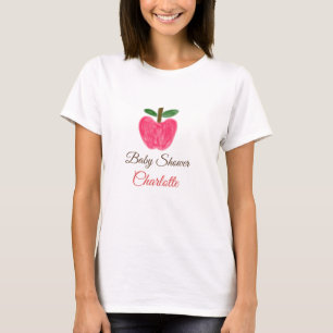 Camiseta Red Watercolor manzana ducha bebé agregar título