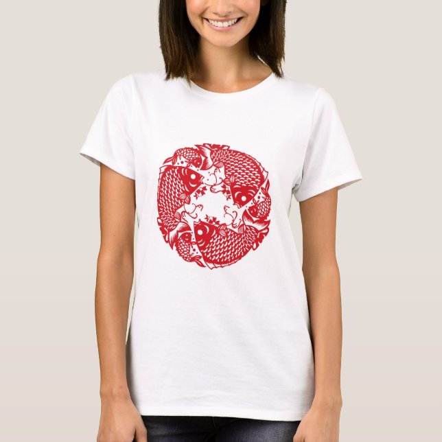 Camiseta Red Whirling Koi Carp Fish Group Classic WT (Anverso)