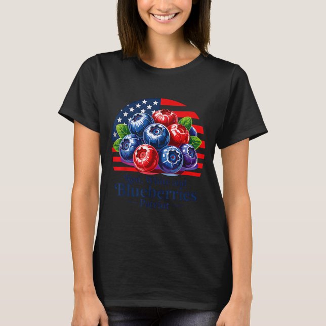 Camiseta Red White And Blueberries Christian Patriotic  (Anverso)