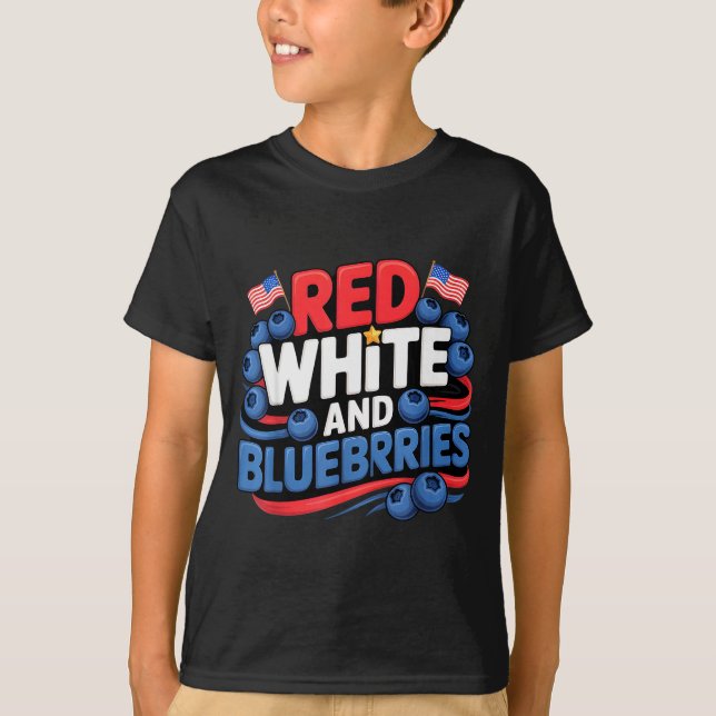 Camiseta Red, White And Blueberries Patriot  (Anverso)