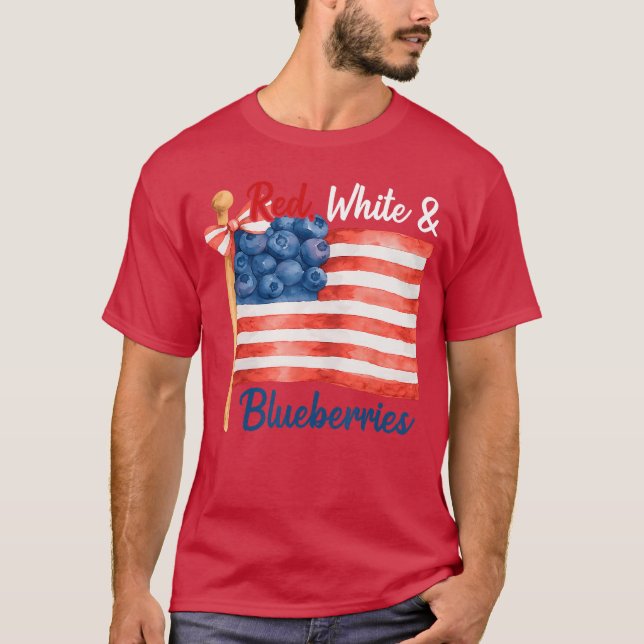 Camiseta Red White and Blueberries Patriot Freedom American (Anverso)