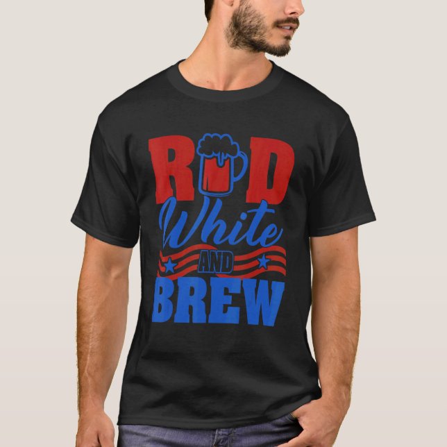 Camiseta Red White And Brew Beer Graphic 4th Of July (Anverso)