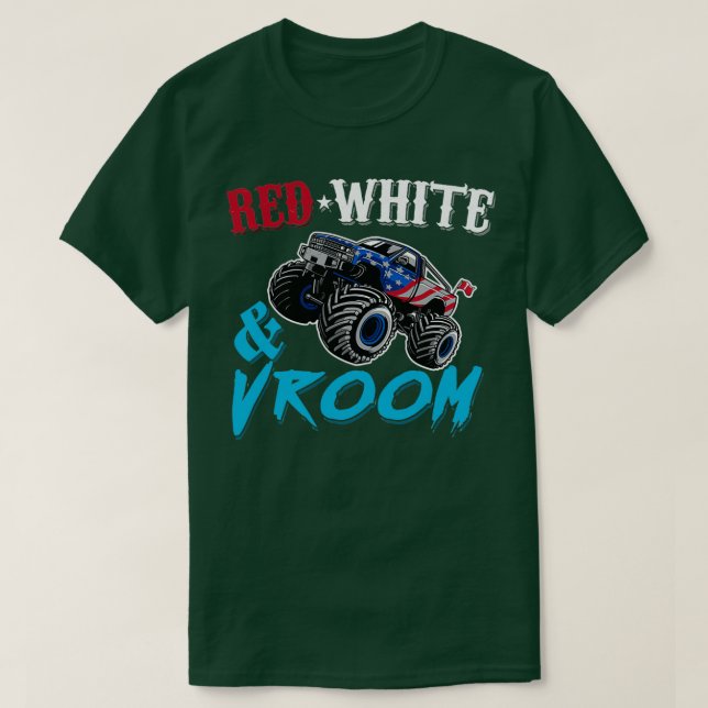 Camiseta Red White And Vroom Monster Truck American Flag (Diseño del anverso)