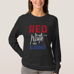 Camiseta Red White Blessed Fireworks Independence Day 4th O