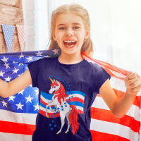 Red White Blue Patriotic American Unicorn