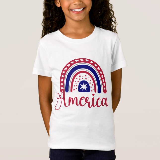 Camiseta Red, White, Blue Rainbow America (Anverso)