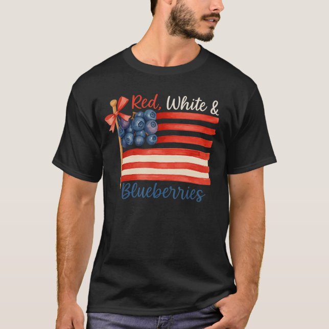 Camiseta Red White Blueberries American Flag PNG Blueberry  (Anverso)