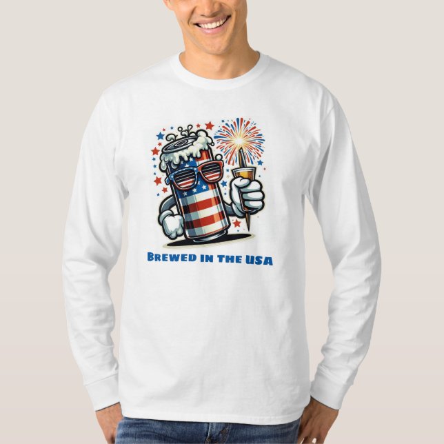 Camiseta Red, White & Brew – Funny 4th of July Beer Lover (Anverso)