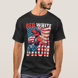 Camiseta Red White Bruh Dinosaur Funny USA 4 de julio