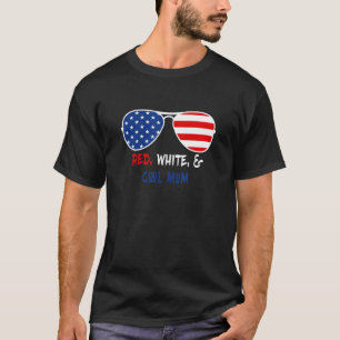 Camiseta Red White & Cool Mom Us Flag Sunglasses July 4th F