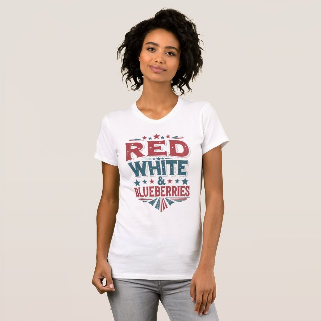 Camiseta Red, White y Blueberries Patriot Freedom (Anverso completo)