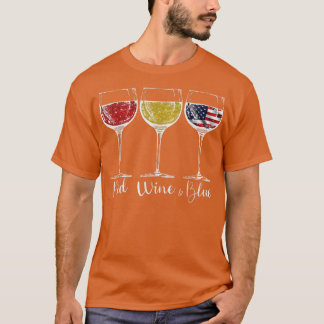 Camiseta Red Wine And Blue Glasses, USA US United States Fl
