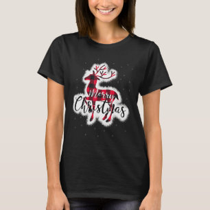 Camiseta Red y Black Buffalo Pintado Reindeo Deer Merry Chr