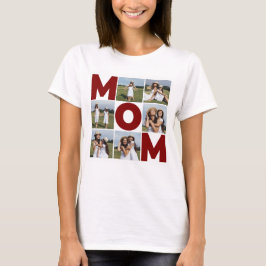Camiseta Red y blanco 6 Collages de fotos de mamá mujeres