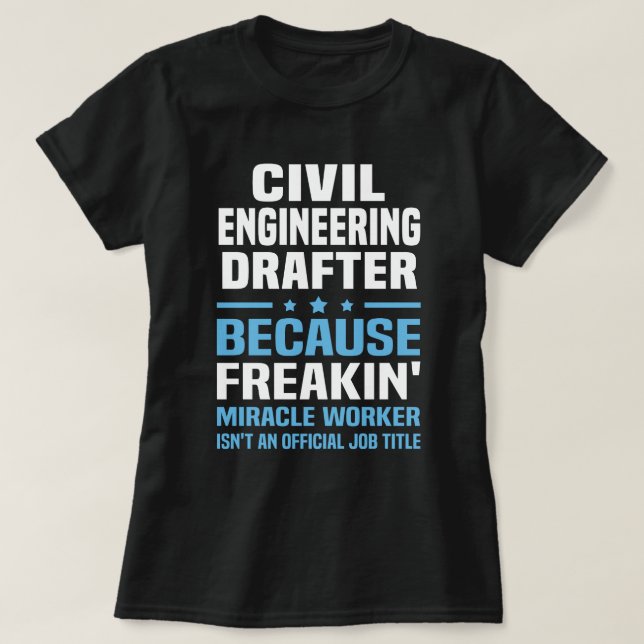 Camiseta Redactor de ingeniería civil (Diseño del anverso)
