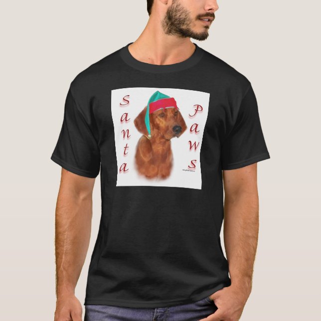 Camiseta Redbone Coonhound Santa Paws (Anverso)