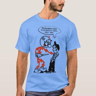 Camiseta Reddy kilowatt recuerda a los niños que la electri