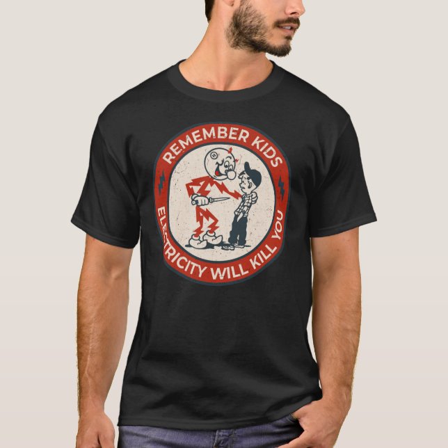 Camiseta Reddy Kilowatt, recuerda que la electricidad de lo (Anverso)