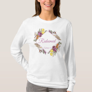 Camiseta Redendos - Efesios 1:7 Fe de las Mujeres Cristiana