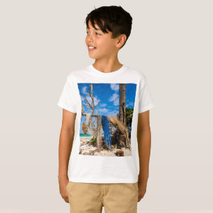 Camiseta Redes de pesca que se secan en la playa
