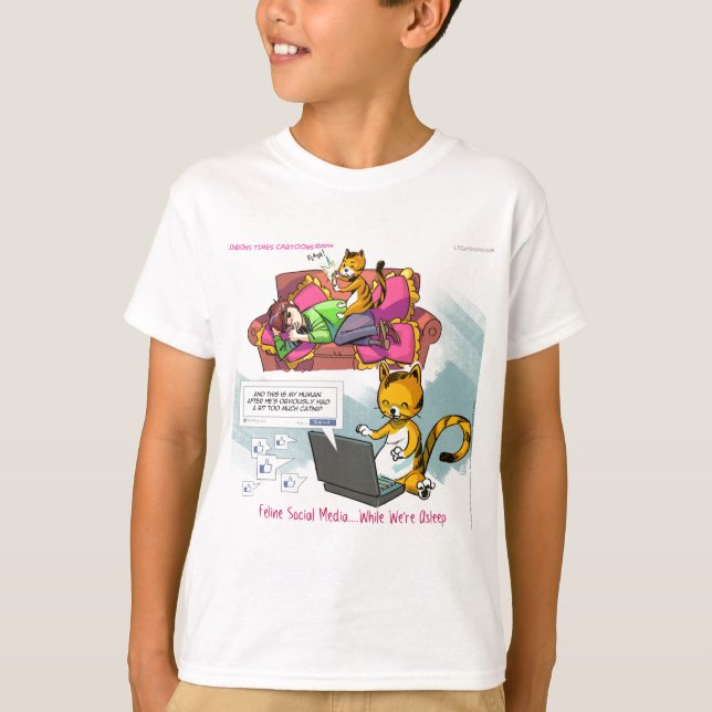 Camiseta Redes sociales divertidas de gatos (Anverso)